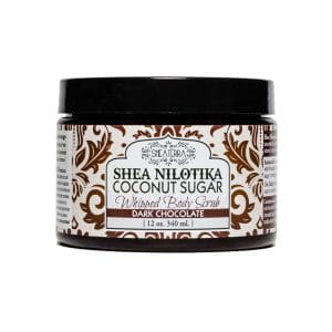 Shea nilotica coconut sugar body scrub with chocolate