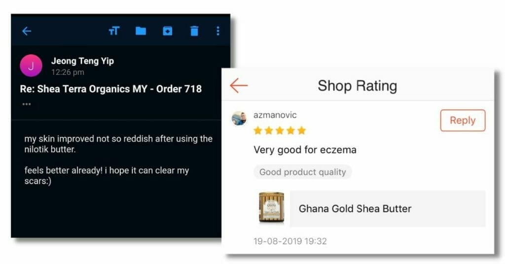 Nilotica shea butter heals eczema
